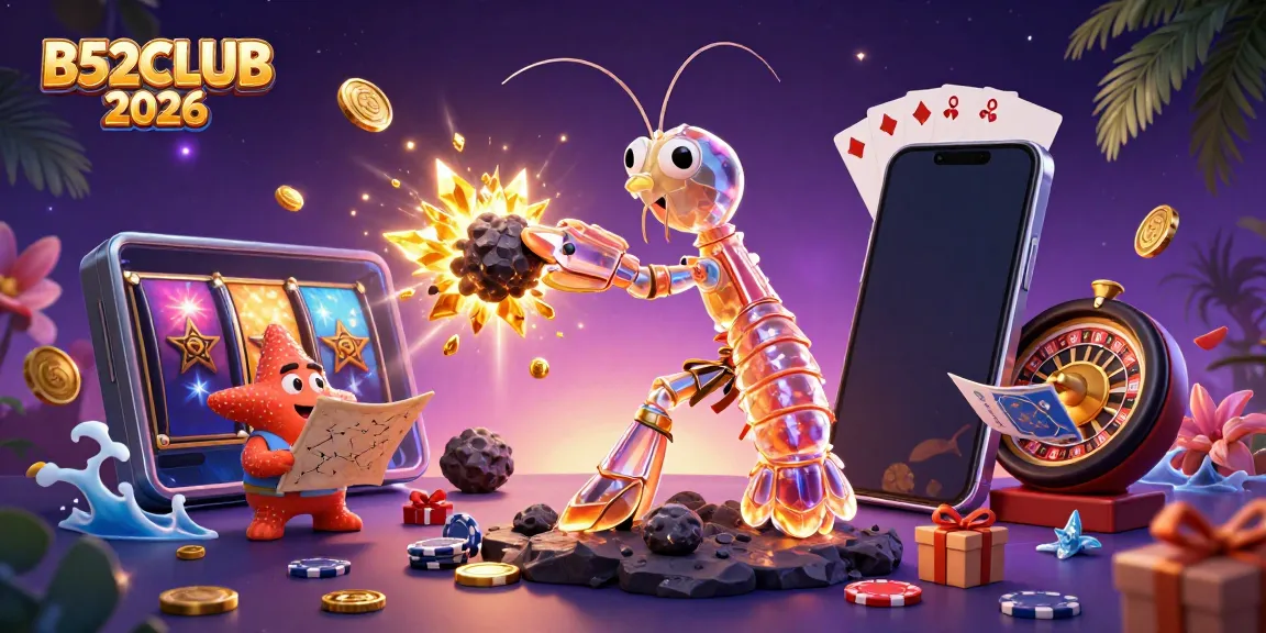 B52CLUB 2026 showcases a vibrant galaxy-themed illustration of gaming excitement and fortune