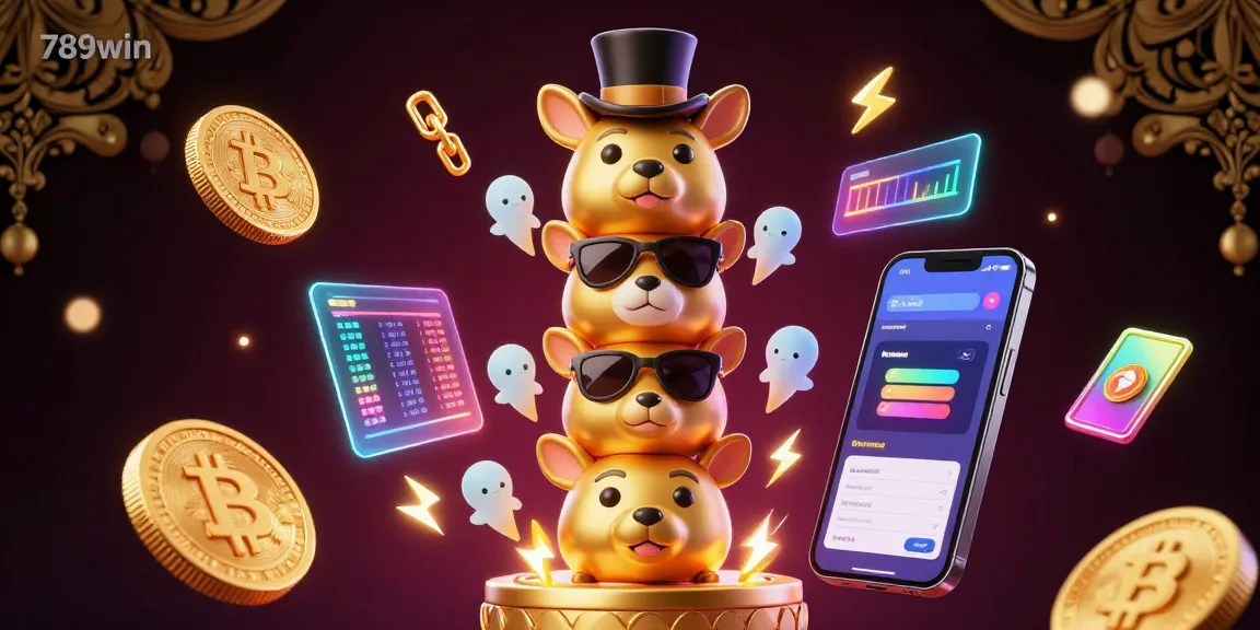 Engage with thrilling 789win casino action featuring vibrant 3D coins and animated totem elements.