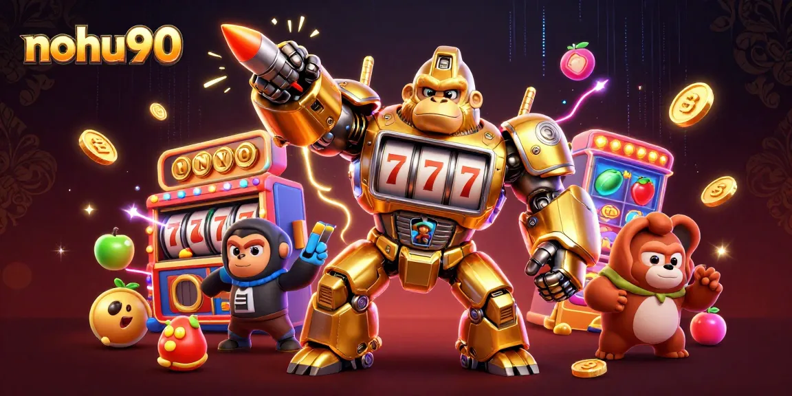 Engage in thrilling gameplay at nohu90 with dynamic 3D illustrations showcasing vibrant slot machine features.