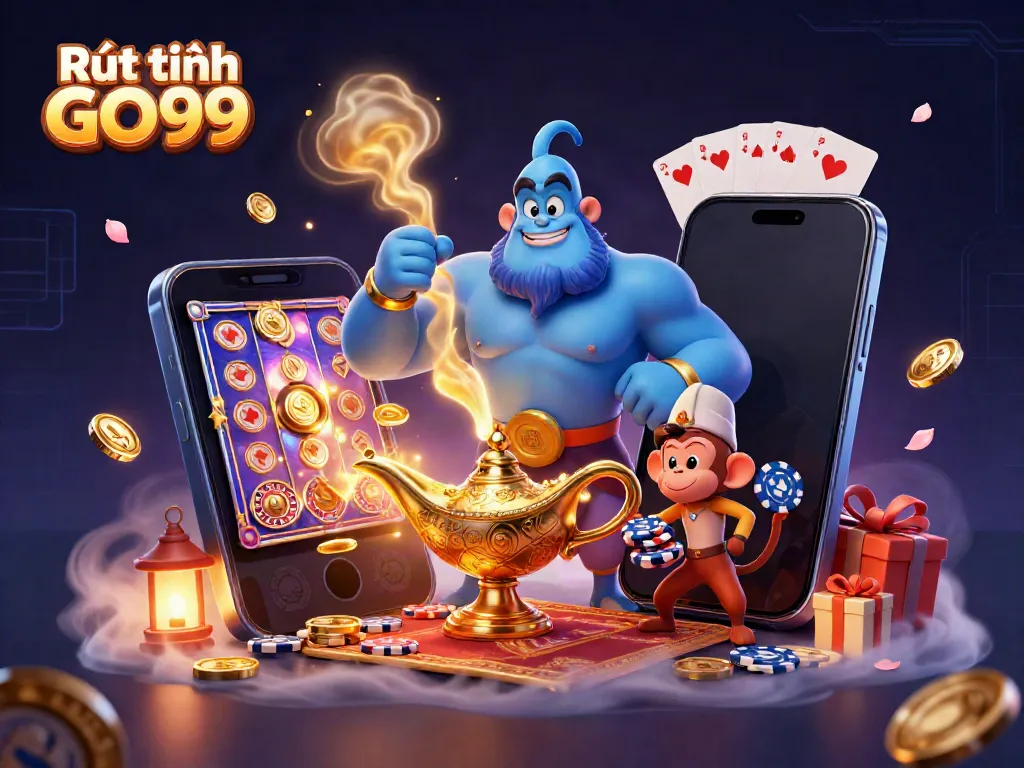 Experience Rút tiền GO99 with magical elements and vibrant casino visuals.