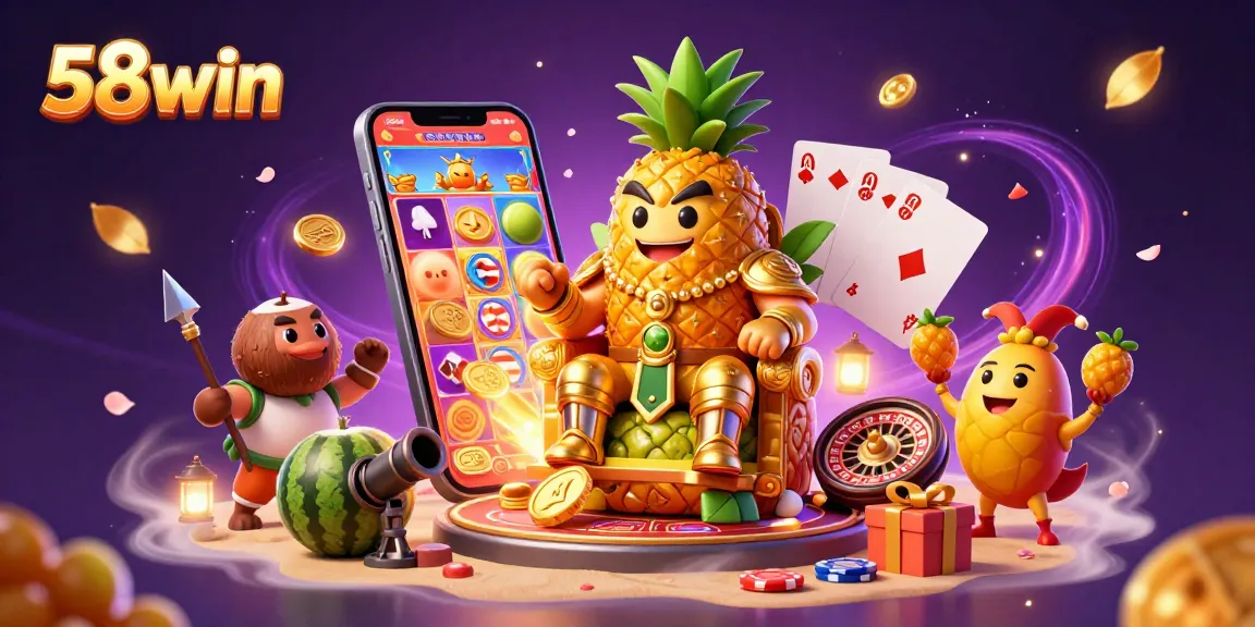 Play thrilling games at 58win with a vibrant scene featuring jungle-themed characters and action-packed elements.