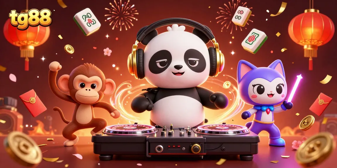 Engage in thrilling gameplay at tg88 with a vibrant casino scene featuring lively characters.