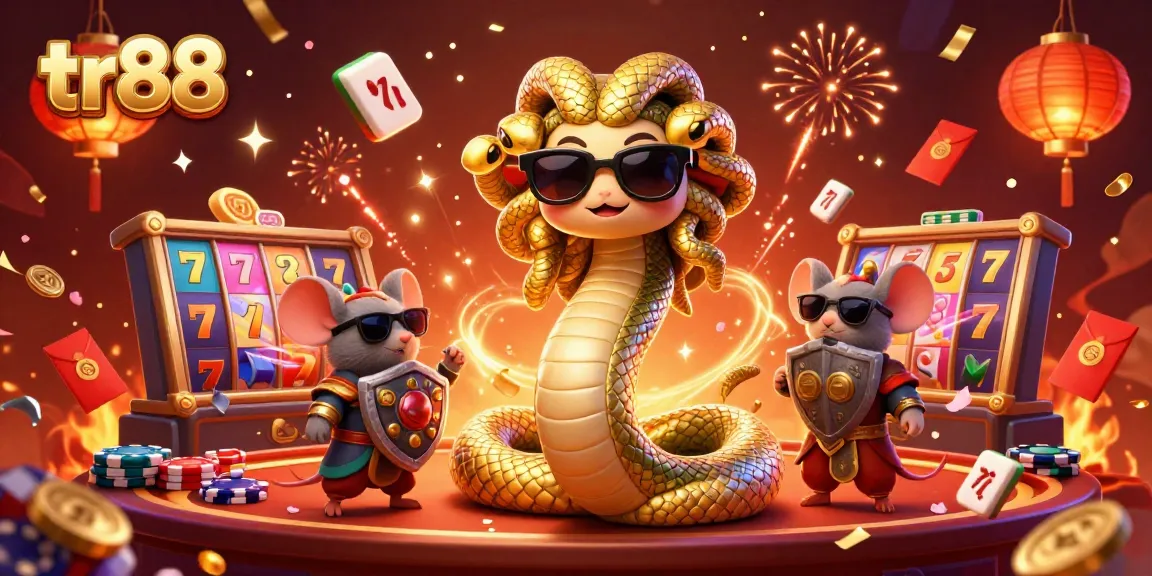 Experience excitement with tr88's vibrant casino scene featuring Medusa and playful elements.