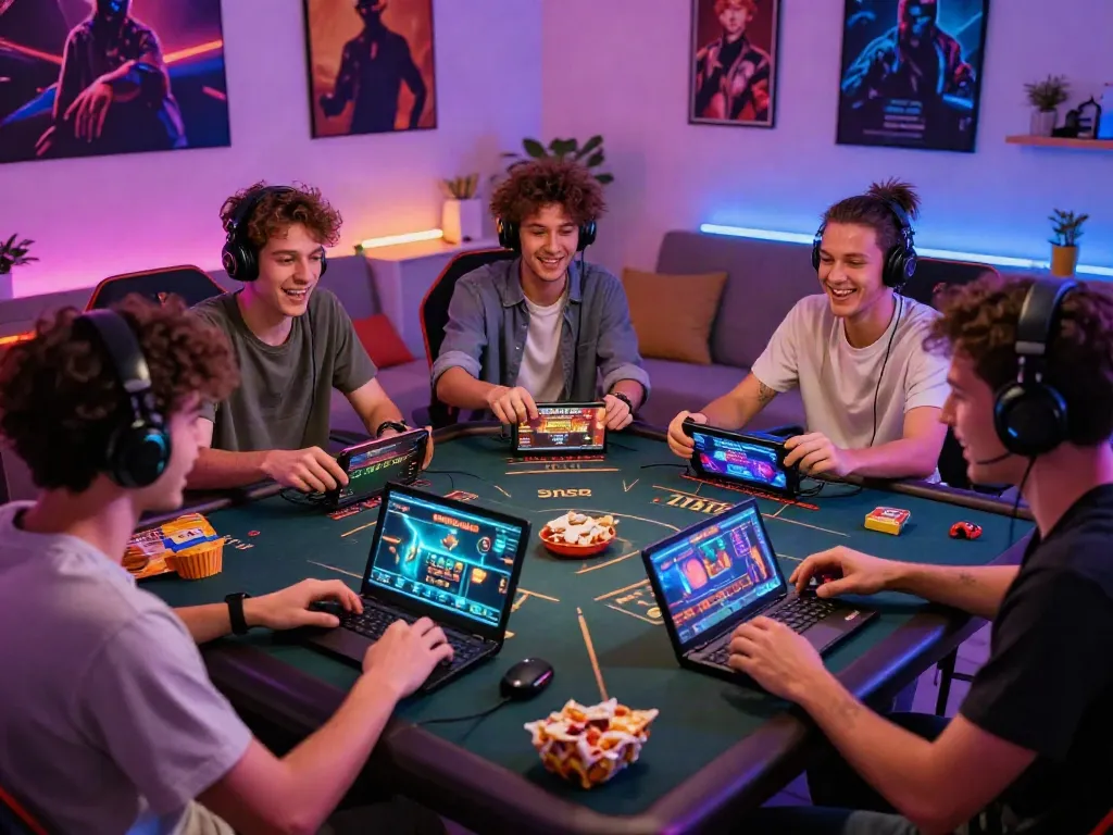 Engaged players enjoying live casino experiences at https://gem88.bz/ with vibrant game graphics and lively atmosphere.