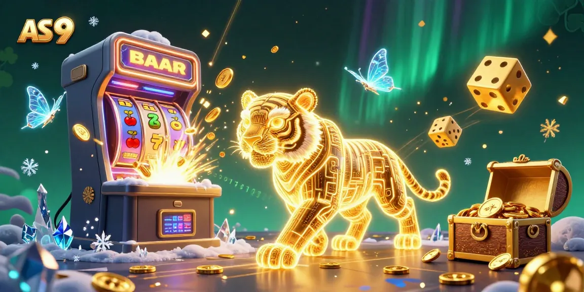 Experience the excitement of AS 9 as a neon tiger harnesses the thrill of digital gaming