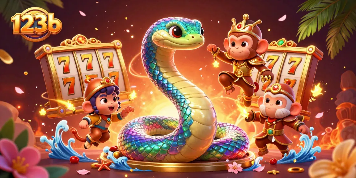Experience the thrill of 123b with a vibrant 3D casino illustration featuring lucky charms and dynamic games.
