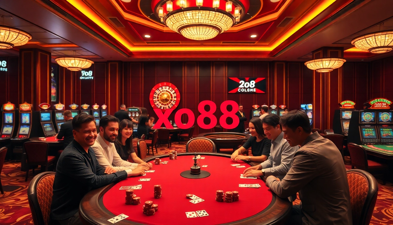 Experience the excitement of gambling at xo88 with luxurious tables and vibrant players.