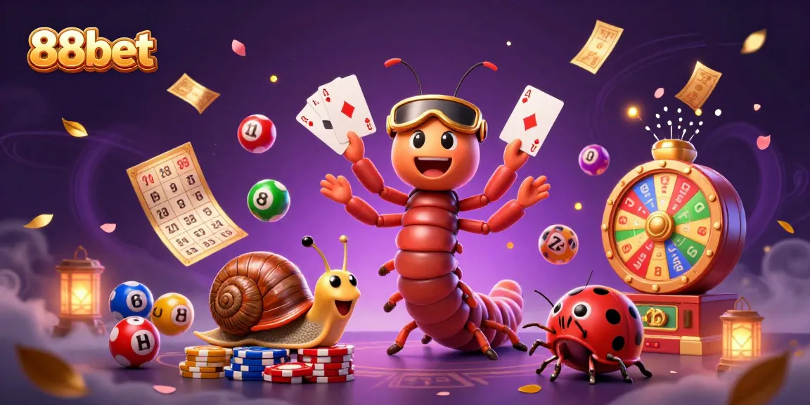 Experience the thrilling world of 88bet with a vibrant casino scene featuring colorful dynamic characters.
