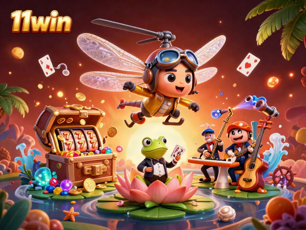 Engage in thrilling fun at 11win with vibrant casino activities featuring a mystical dragonfly pilot!