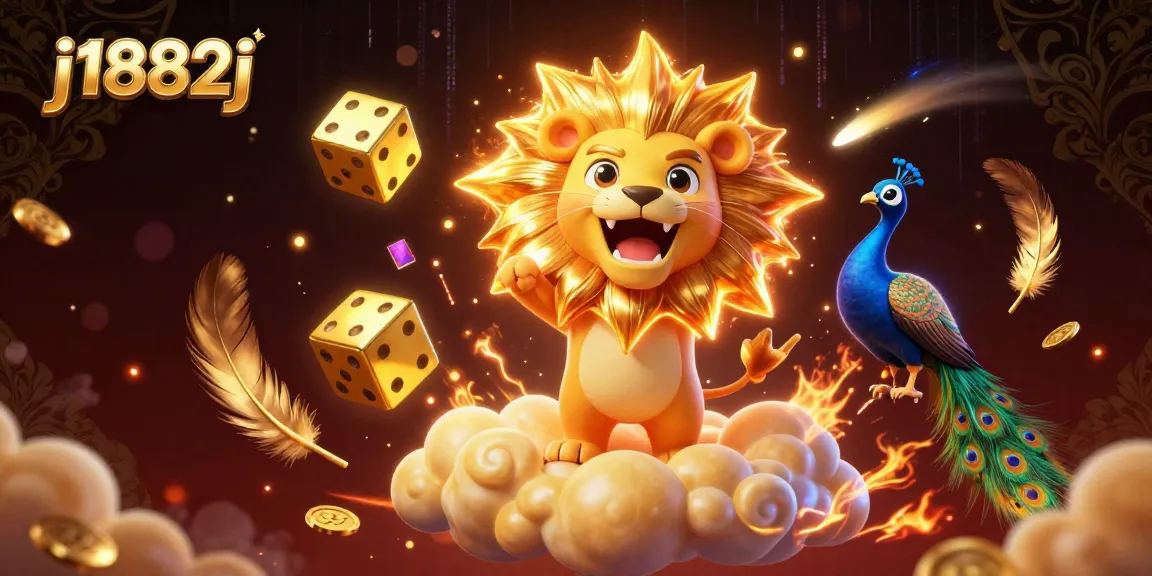 Experience the thrill of j1882j casino with vibrant elements and dynamic characters in this 3D illustration.