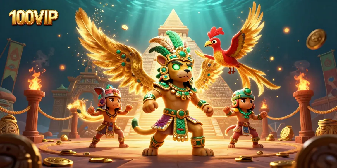Engage in thrilling gambling at 100VIP with Mayan priest and exotic imagery enhancing the experience.