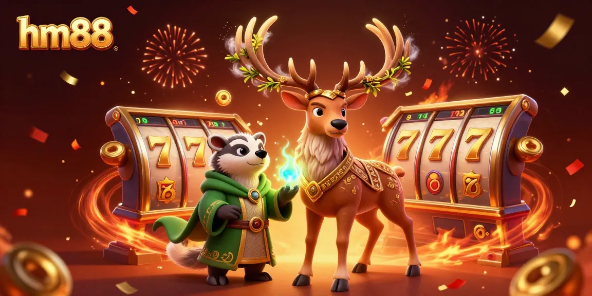Engage with the excitement of hm88, showcasing lively casino elements and characters in a vibrant scene.