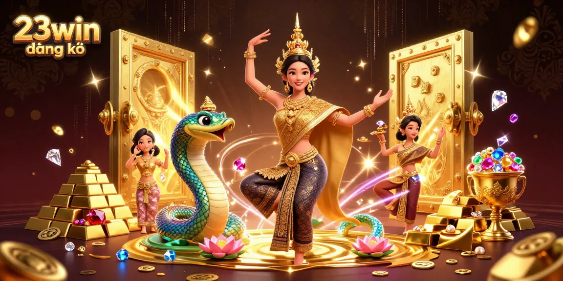 Win big at 23win đăng ký with an enchanting Asian dance amidst treasure and gems.