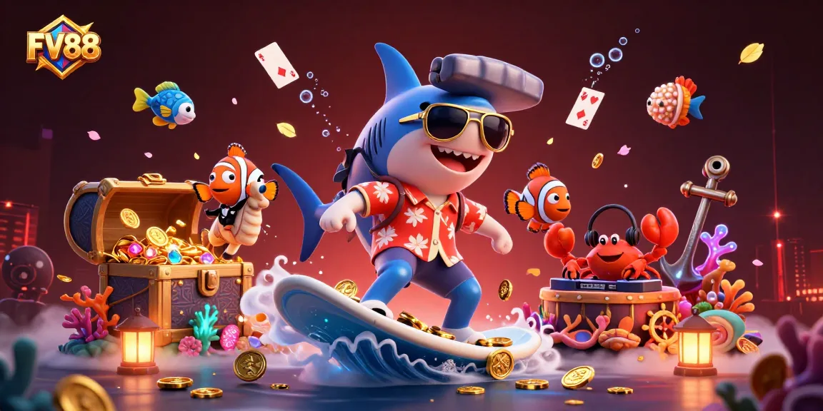 Engage with the exciting FV88 underwater adventure featuring vibrant sea creatures in a huge treasure wave.
