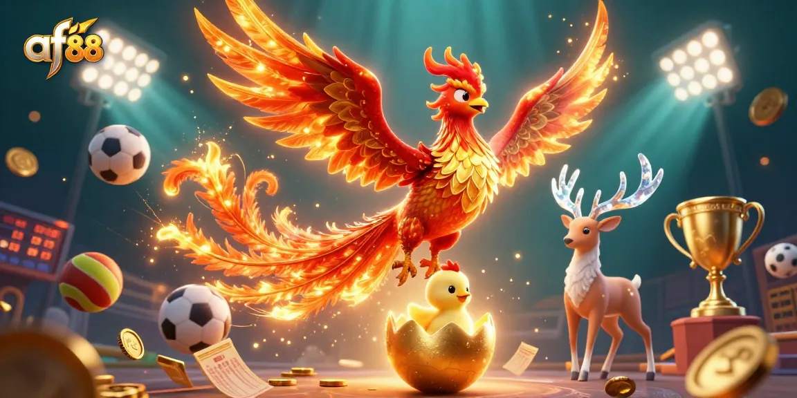 Experience thrilling wins at af88 with vibrant casino elements and dynamic sports visuals.