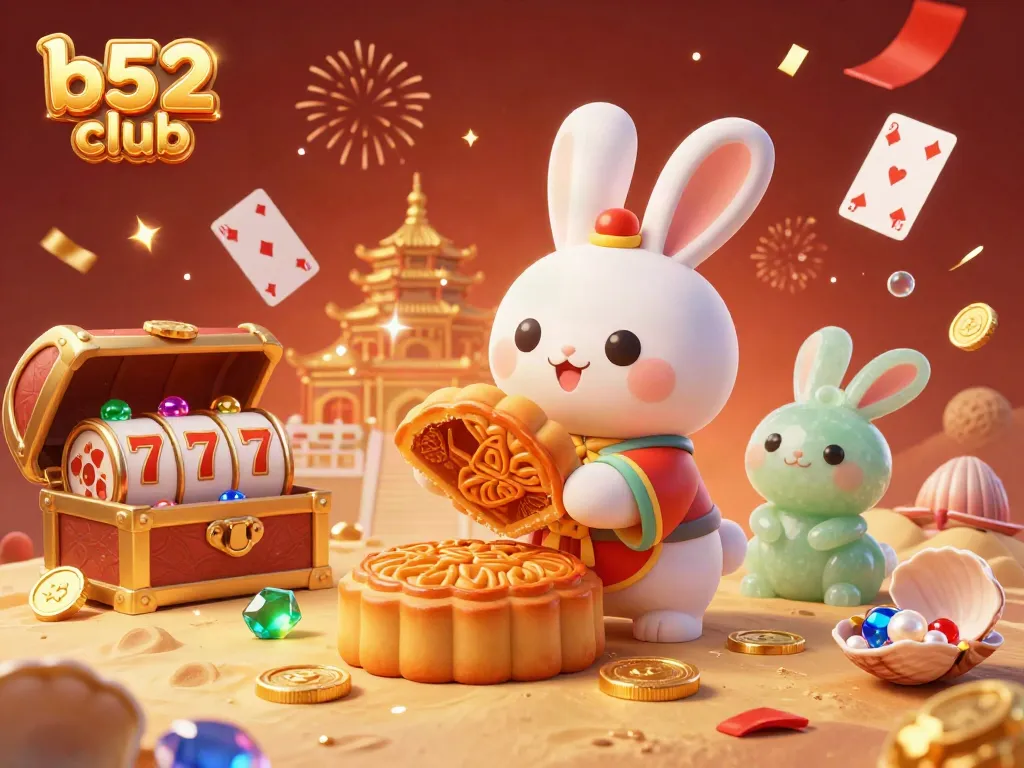 B52 Club's immersive game environment showcasing vibrant poker chips and lively characters.