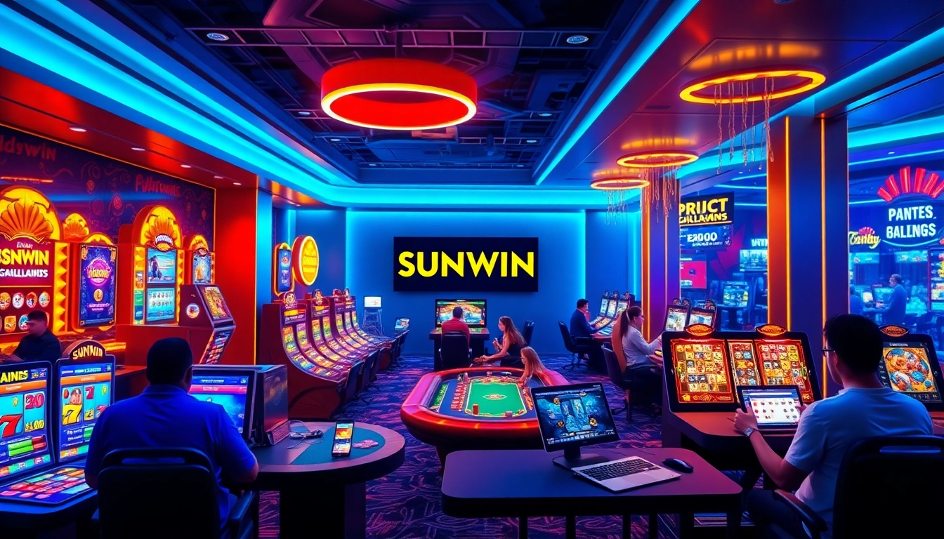 SUNWIN online gambling platform showcasing vibrant gaming interface and players engaged in exciting games.