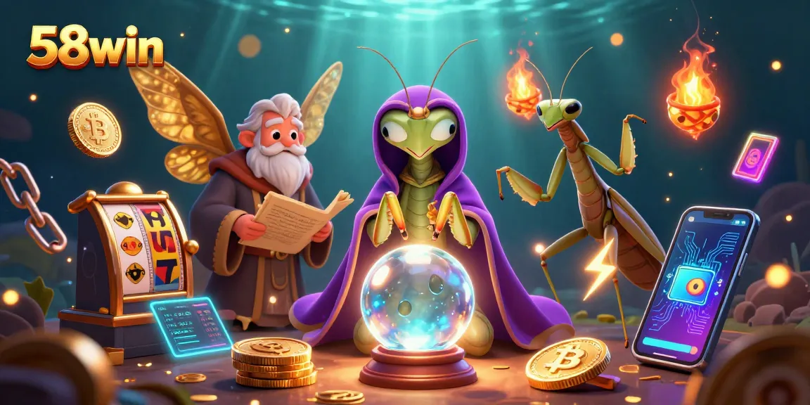 Engage with the vibrant casino world of 58win featuring dynamic slot machines and crypto elements.