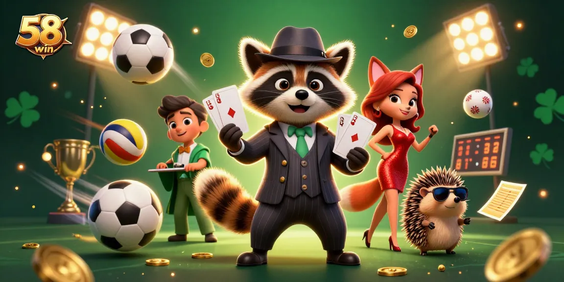 Engage in winning experiences at 58win with dynamic casino characters and action-packed sports elements.