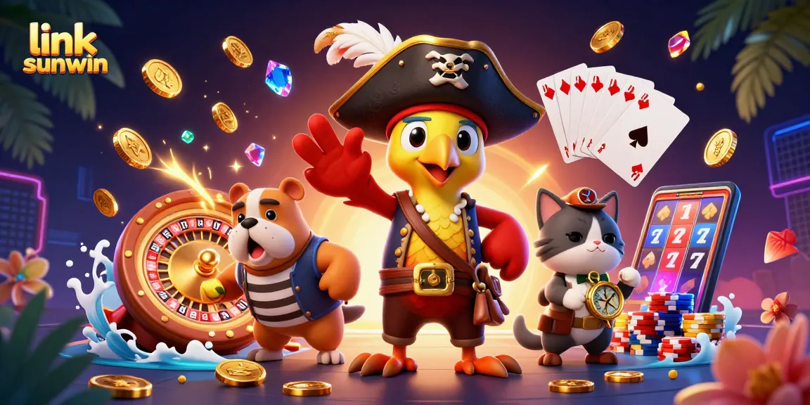 Experience the thrill of link sunwin gaming with vibrant casino characters and dynamic action.
