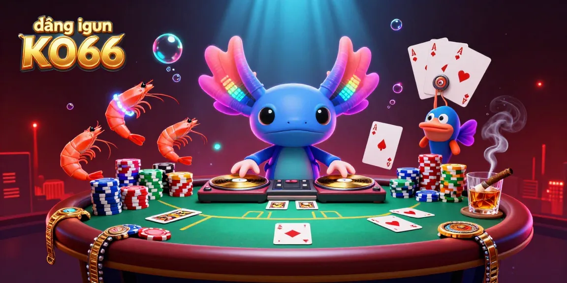 Engage in the vibrant casino atmosphere with đăng nhập KO66 as our neon axolotl DJ spins records.